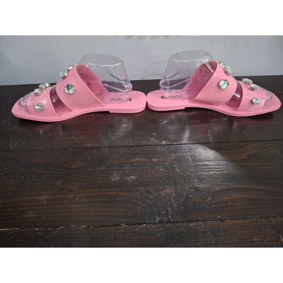 NWOB Schutz Lizzie Pink Jelly Crystal Studded Sandal/Sz. 10 - Picture 2 of 8